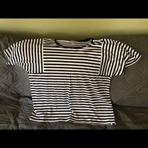 No tags,never worn Chico’s black & white strip top